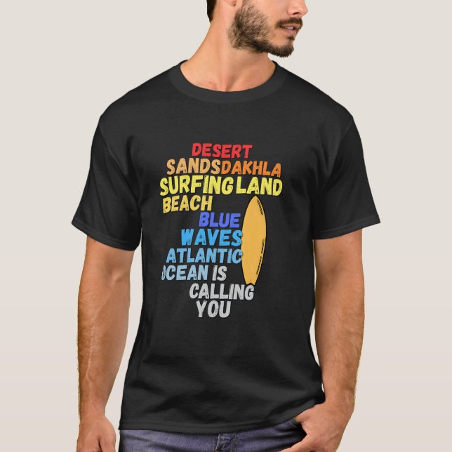 Camiseta de surf Ride the Atlantic Waves Ola de pl (Anverso)