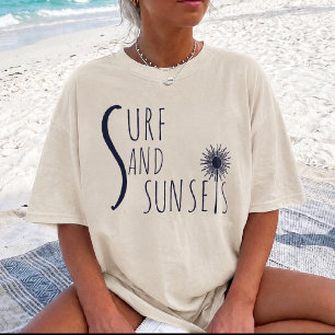 Camiseta de surf y puestas de sol Vibraciones de p