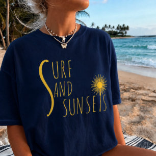 Camiseta de surf y puestas de sol Vibraciones de p