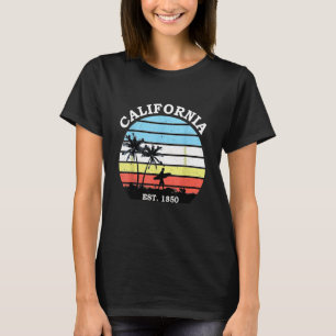 Camiseta de surfista vintage puesta de sol Califor