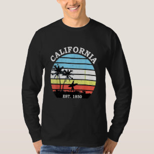 Camiseta de surfista vintage puesta de sol Califor