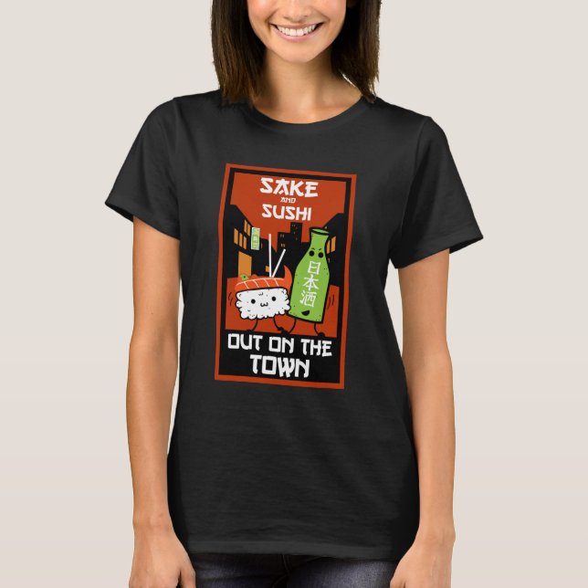 Camiseta De Sushi Y Sake Foodies (Anverso)