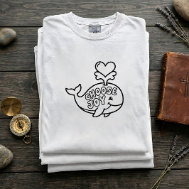 Camiseta de SVG de ballena Elige Alegría para niño