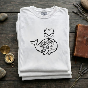 Camiseta de SVG de ballena Elige Alegría para niño