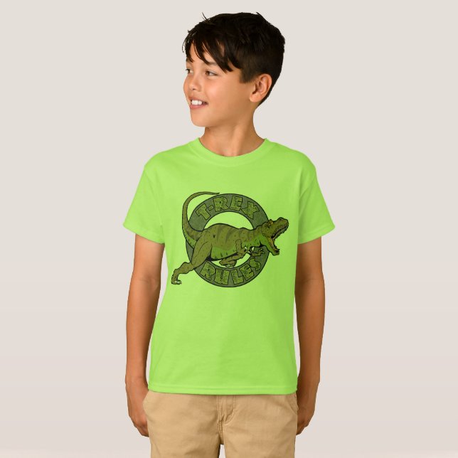 Camiseta de T-Rex Rules Boy (Anverso completo)