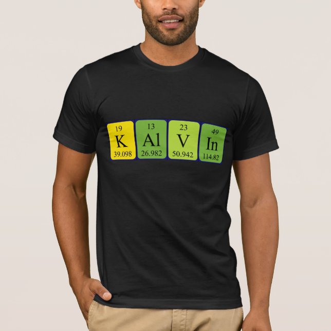 Camiseta de tabla periódica Kalvin (Anverso)