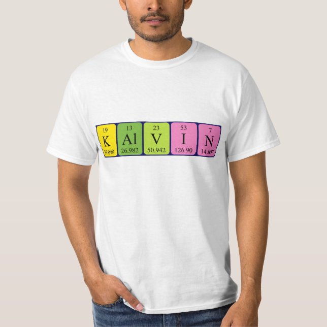 Camiseta de tabla periódica Kalvin (Anverso)