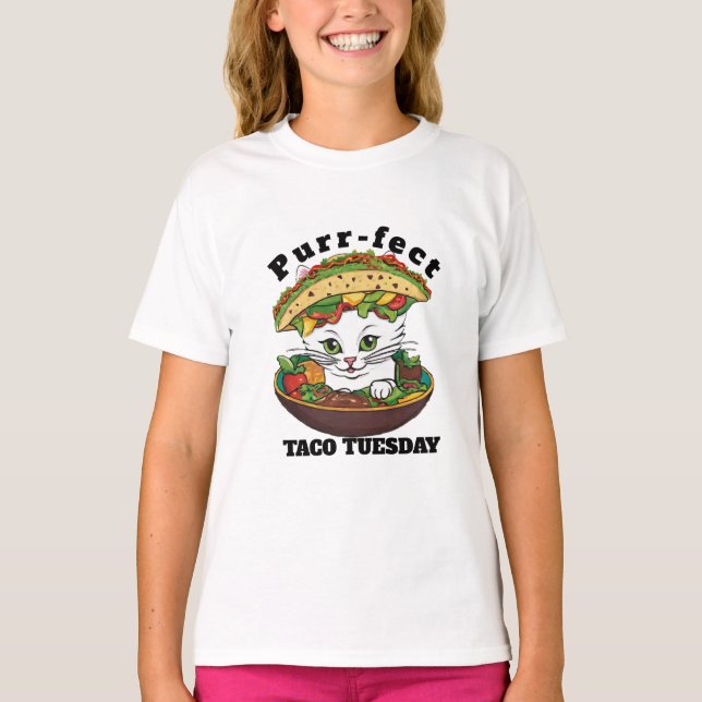 Camiseta de taco-gato, México taco martes humor de (Anverso)