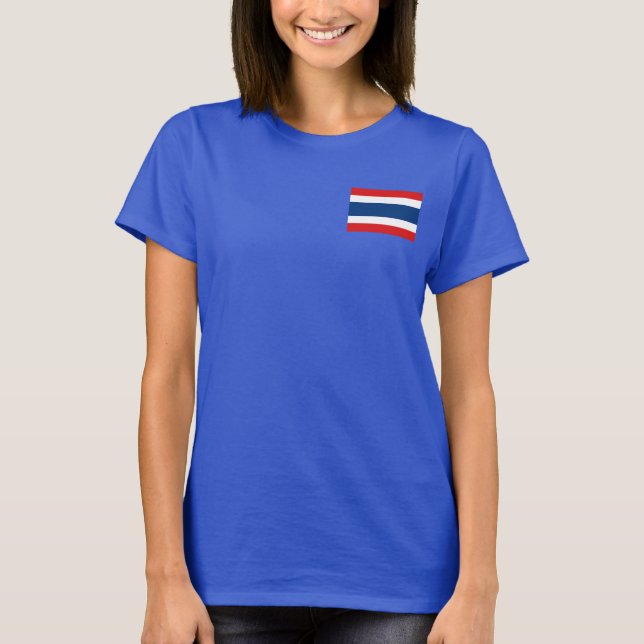 Camiseta de Tailandia Bandera + Mapa (Anverso)
