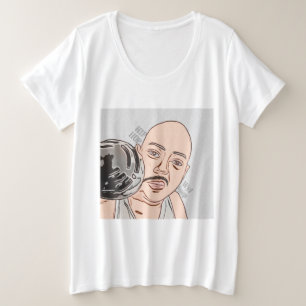 Camiseta de talla grande básica para mujer