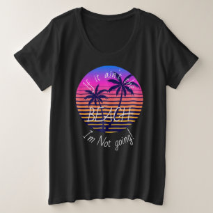 Camiseta de talla grande de playa de puesta de sol