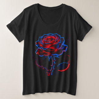 Camiseta de talla grande Neon Rose Plus