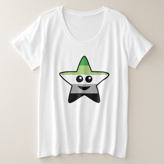 Camiseta de tamaño Aromántico Star Plus (Anverso del diseño)
