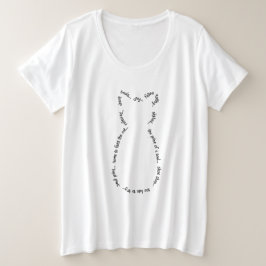 Camiseta de tamaño Cat Drabble Plus (texto negro)
