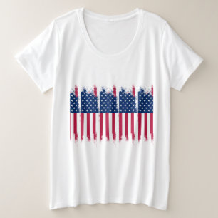 Camiseta de tamaño de Bandera Plus de Estados Unid