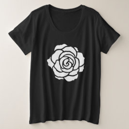 Camiseta de tamaño Rosa blanco Plus