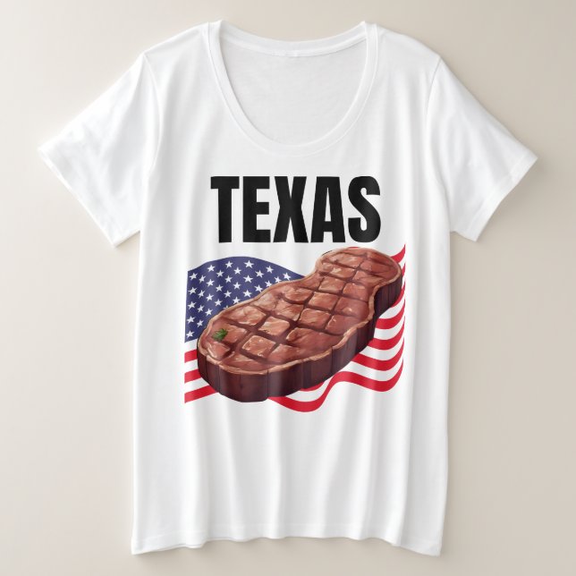 Camiseta de tamaño superior para mujeres de Texas (Anverso del diseño)