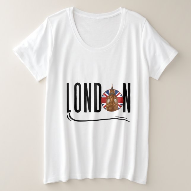 Camiseta de tamaño T para las mujeres de Londres (Anverso del diseño)