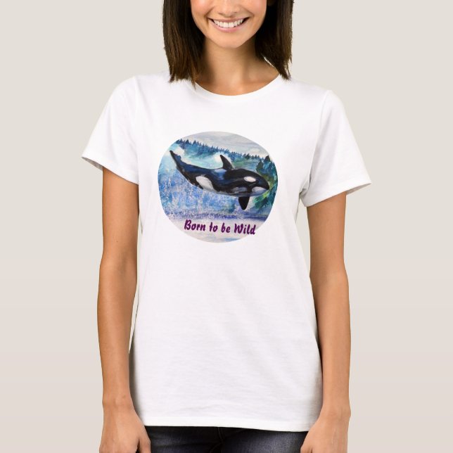 Camiseta de tanque de arte Orca salvaje nacida par (Anverso)