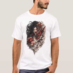 Camiseta de tatuaje de Geisha japonesa Irezu tra