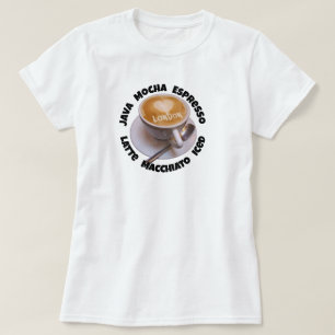 Camiseta de Taza de Café Cappuccino Corazón Londre