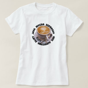 Camiseta de Taza de Café Cappuccino Italia Corazón