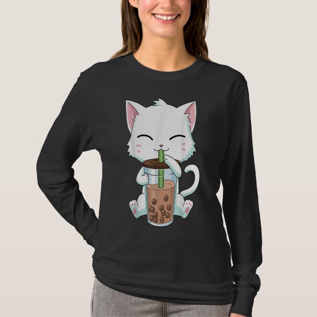 Camiseta de té de burbuja de Kawaii (Anverso)