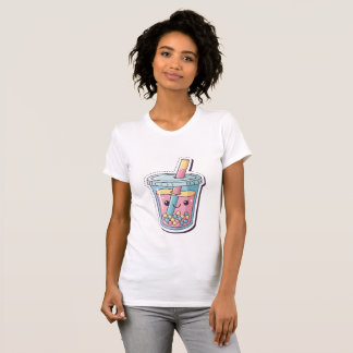 Camiseta de té de burbujas azul Kawaii | Burbuja s