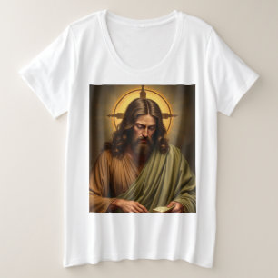 Camiseta de té de tamaño más grande de Jesús, cont