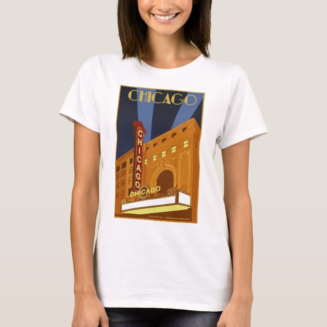 Camiseta de teatro femenina de Chicago (Anverso)