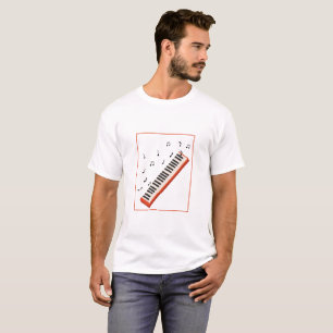 Camiseta de teclado de piano retro nueva