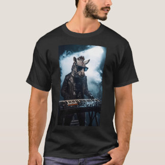 Camiseta de Teclista Cebra Synthwave