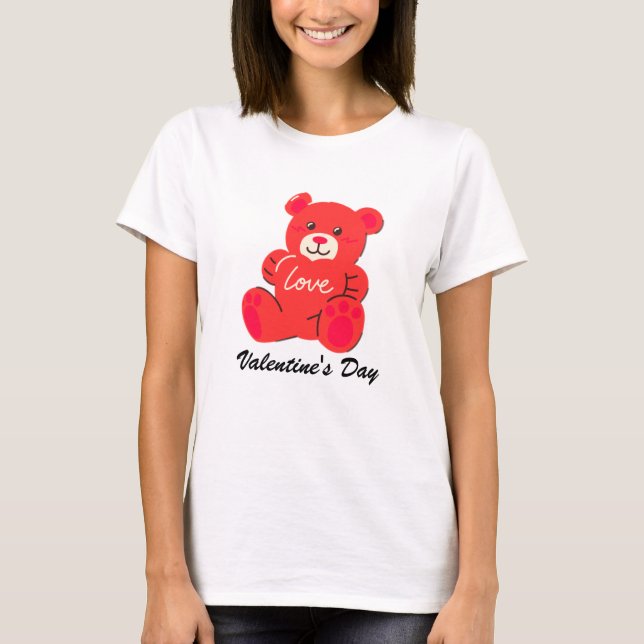 Camiseta de Teddy Bear El día de San Valentín - Pe (Anverso)