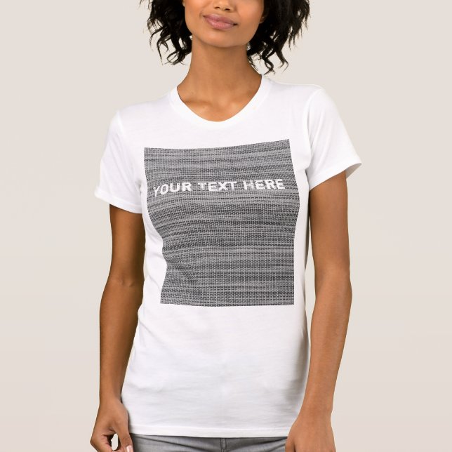 Camiseta de tela gris falsa - texto Personalizado (Anverso)