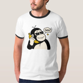 Camiseta de teléfono de plátano de gorila divertid