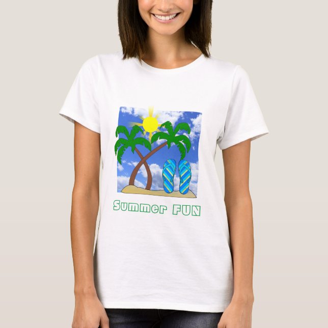 Camiseta de tema de playa divertido de verano (Anverso)