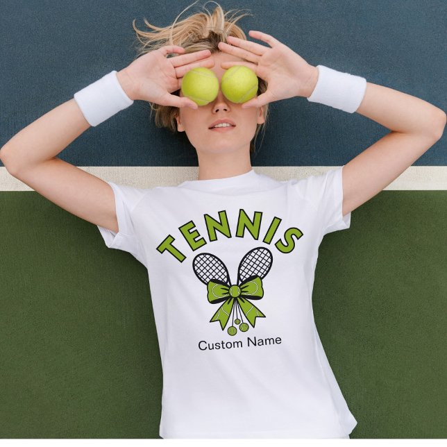 Camiseta de tenis personalizada para niñas con raq (Subido por el creador)