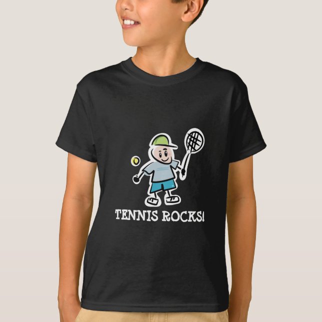 Camiseta de tenis roca para niños (Anverso)