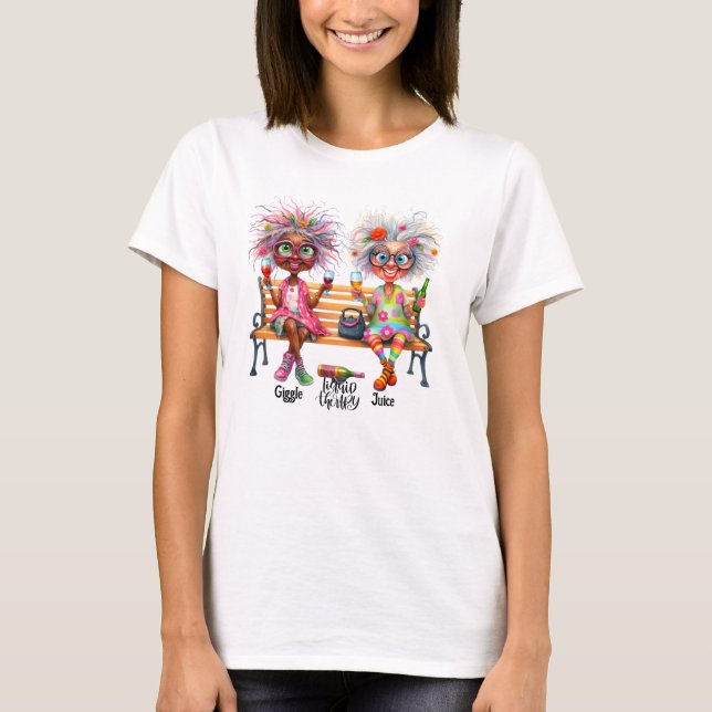 Camiseta De Terapia De Las Damas De Vino Quirky (Anverso)