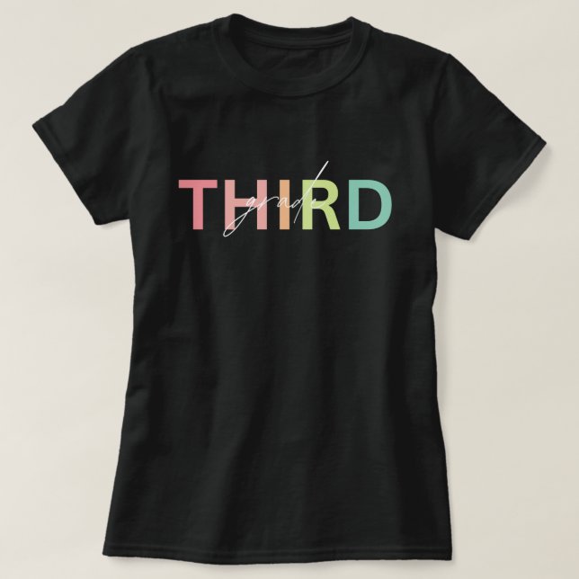 Camiseta de tercer grado, Camiseta de maestro de 3 (Diseño del anverso)