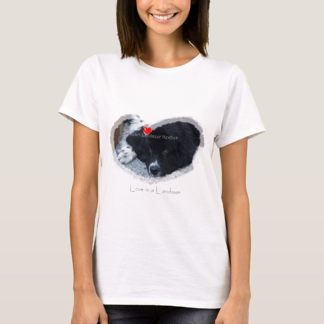 Camiseta de Terranova del landseer del corazón I (Anverso)