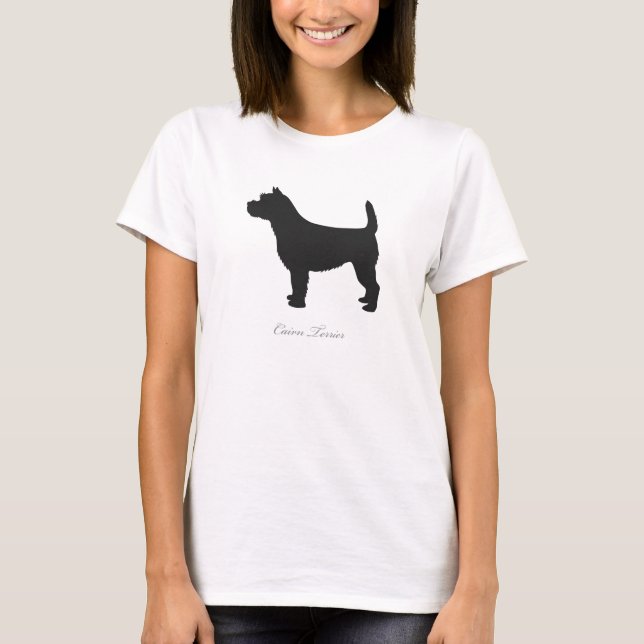 Camiseta de Terrier de mojón (silueta negra) (Anverso)