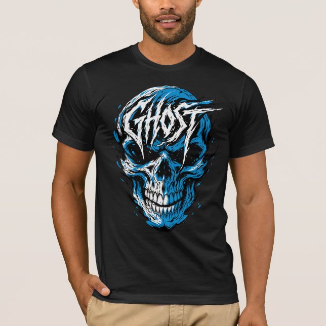 Camiseta de terror Blue Skull (Anverso)