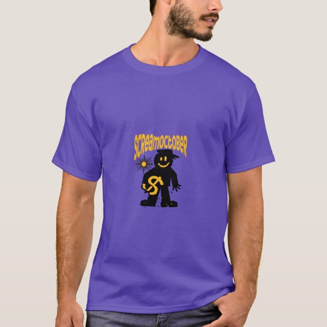 Camiseta de terror de Halloween "Scream October" (Anverso)
