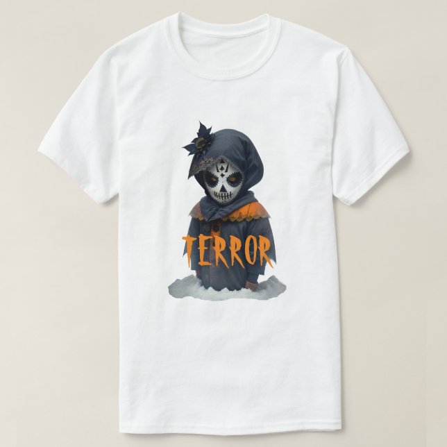 Camiseta de terror de mascara de Halloween (Diseño del anverso)