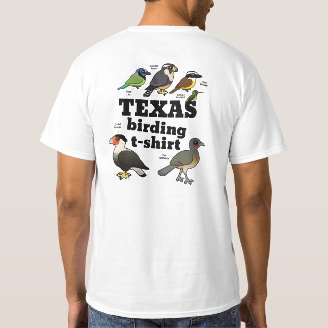 Camiseta de Texas Birding (diseño en la espalda) (Reverso)