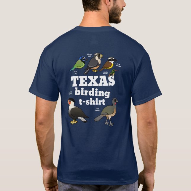 Camiseta de Texas Birding (diseño en la espalda) (Reverso)
