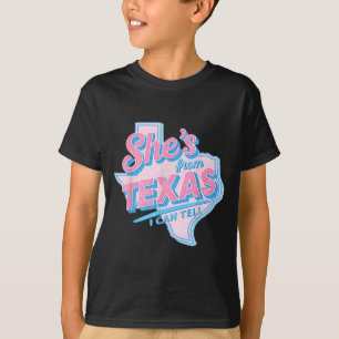 Camiseta De Texas puedo decir chica retro vintage de Texas
