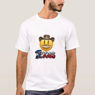 Camiseta de Texas vaquero de emoji blanca