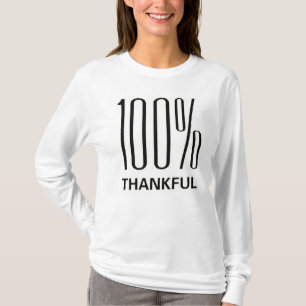 Camiseta de texto "100% agradecida"